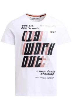 T-Shirt Rundhals mit Frontprint opticwhite