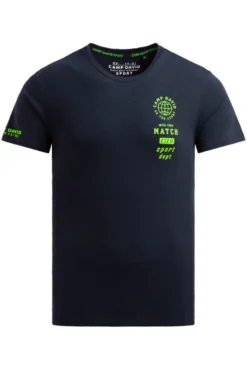 T-Shirt Rundhals mit kleinen Folienprints blue navy