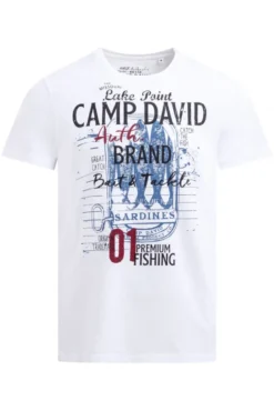 T-Shirt Rundhals mit Label Print opticwhite