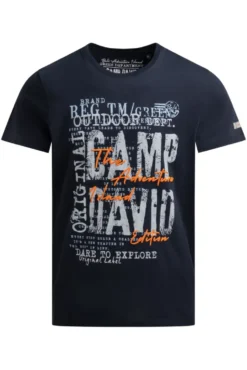 T-Shirt Rundhals mit Logo Prints blue navy