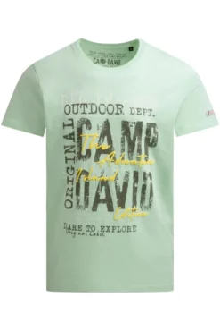 T-Shirt Rundhals mit Logo Prints light mint