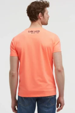 T-Shirt Rundhals mit Logo Prints neon flame