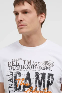 T-Shirt Rundhals mit Logo Prints opticwhite