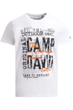 T-Shirt Rundhals mit Logo Prints opticwhite