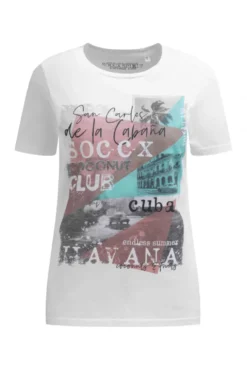 T-Shirt Rundhals mit Photoprint opticwhite