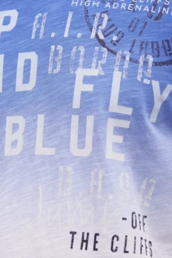 T-Shirt V-Neck Dip Dye mit Prints vividblue