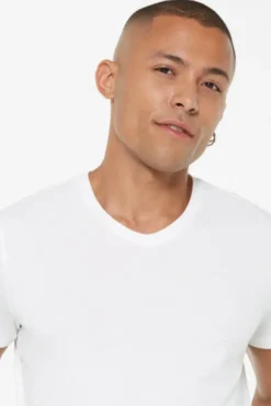 T-Shirt V-Neck, 2er-Pack opticwhite / opticwhite | XS