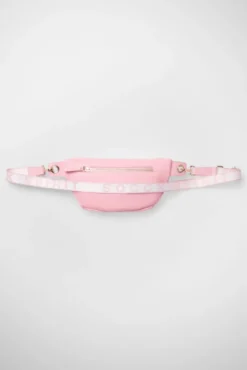 Umhängetasche mit Intarsia-Webriemen french rose