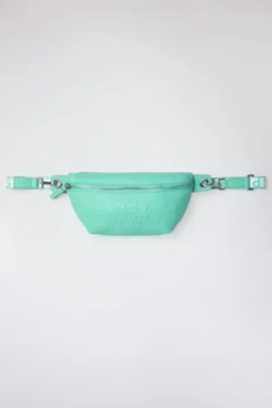 Umhängetasche mit Intarsia-Webriemen misty mint