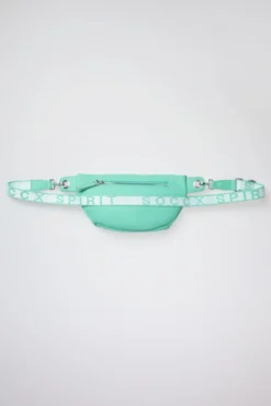 Umhängetasche mit Intarsia-Webriemen misty mint