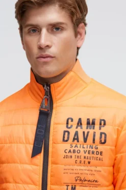 Wende-Blouson mit Logo Prints blue navy / sunrise neon