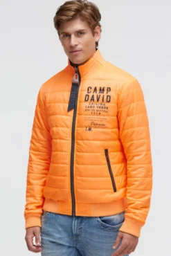 Wende-Blouson mit Logo Prints blue navy / sunrise neon