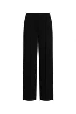 Wide Leg Hose mit Biesen und Elastikbund black