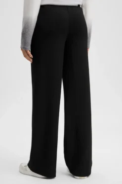 Wide Leg Hose mit Biesen und Elastikbund black