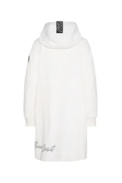 Windparka mit Kapuze und Logo-Details ivory