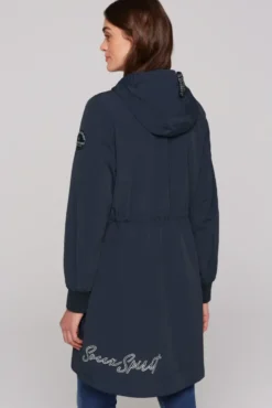 Windparka mit Kapuze und Logo-Details blue navy