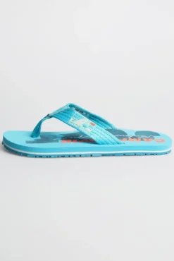 Zehensandale mit Surf Print aqua