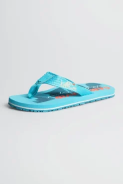 Zehensandale mit Surf Print aqua